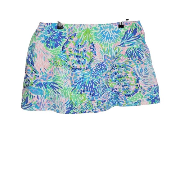 Lilly Pulitzer Skirt, Lined Skort, Colourful Print, Cotton, Pull On, Vacation, L - Picture 9 of 9